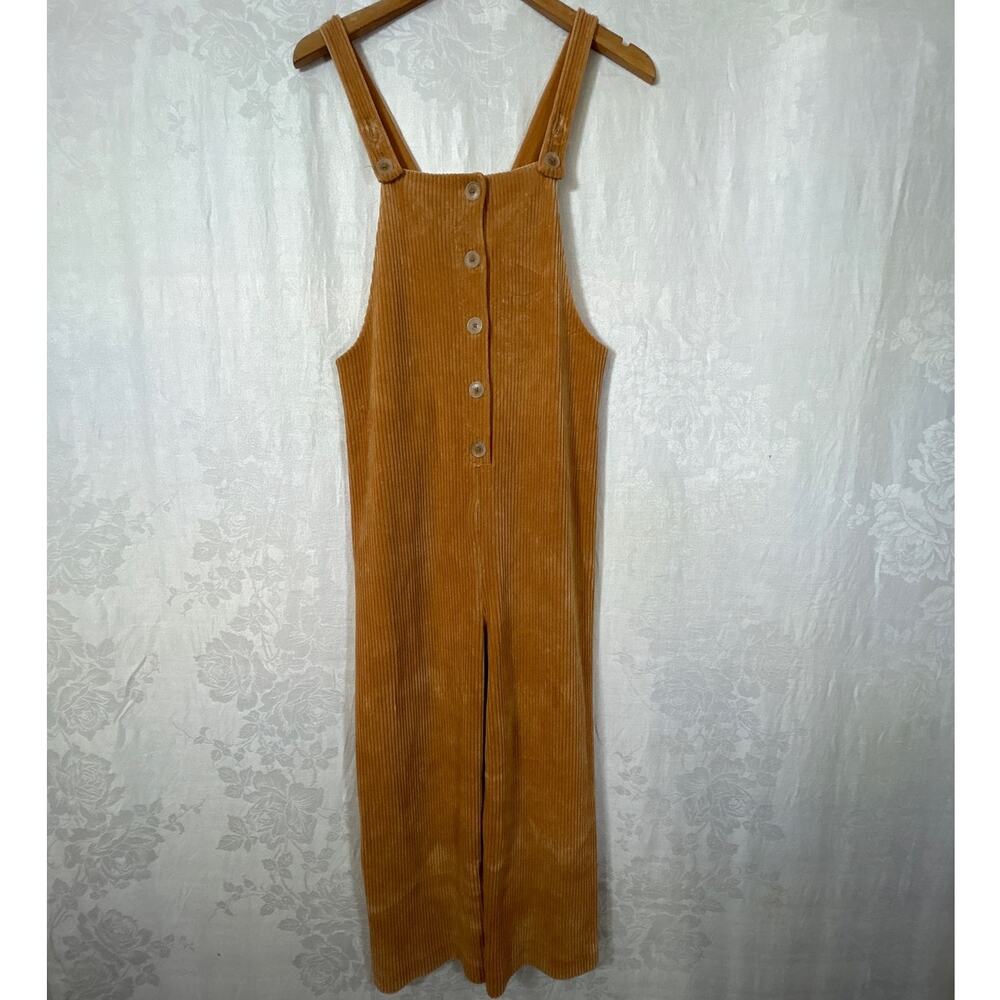 Madewell Corduroy Button-Front Jumper in Mustard Brown
